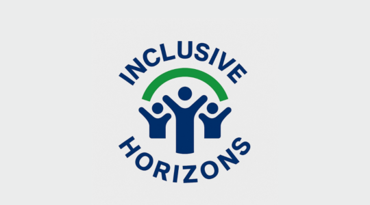 Logotyp projektu: grafika z napisem "Inkluziw horizons".
